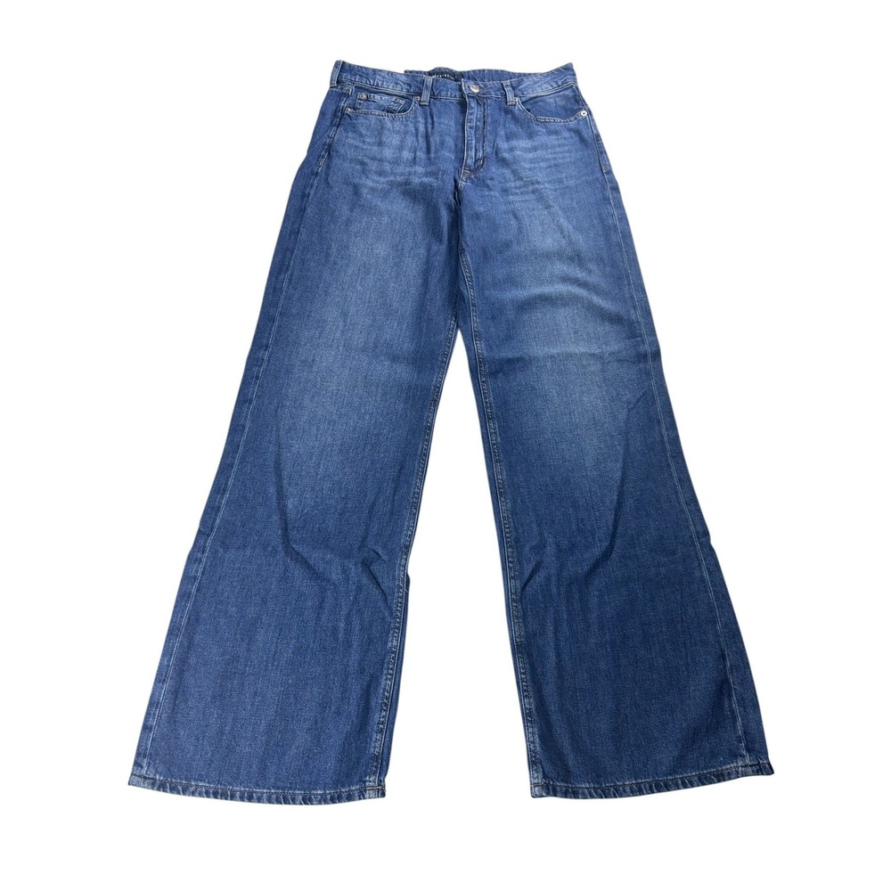 Aeropostale Womens High Rise Wide Leg Jeans Dark Wash Non-Stretch Denim 10 NEW